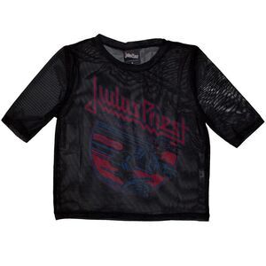 Judas Priest Womens/Ladies Screaming For Vengeance Mesh Crop Top / Black